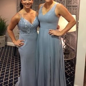 Azazie Lindsey dress, Dusty Blue, Size A8